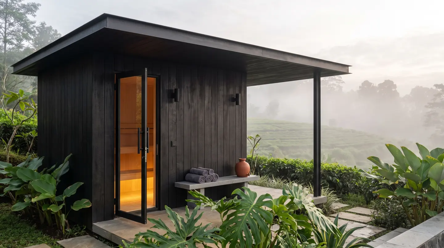 Proyek Sauna keluarga 4 orang dan sudut infrared di rumah Sentul City di Sentul City, Bogor