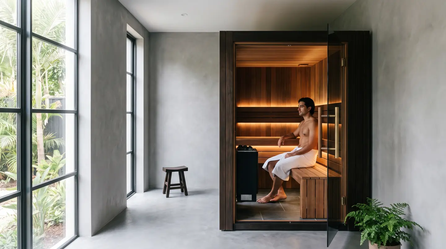 Sauna portable siap pakai 2 orang di kamar vila Sentul Bogor
